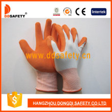 White Nylon Safety Gloves, Orange Latex Gloves Gloves (DNL212)